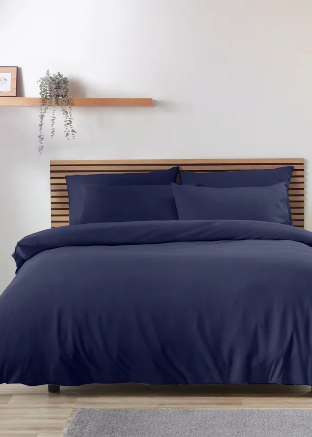 Catherine Lansfield Navy So Soft Non-Iron Duvet Cover Set