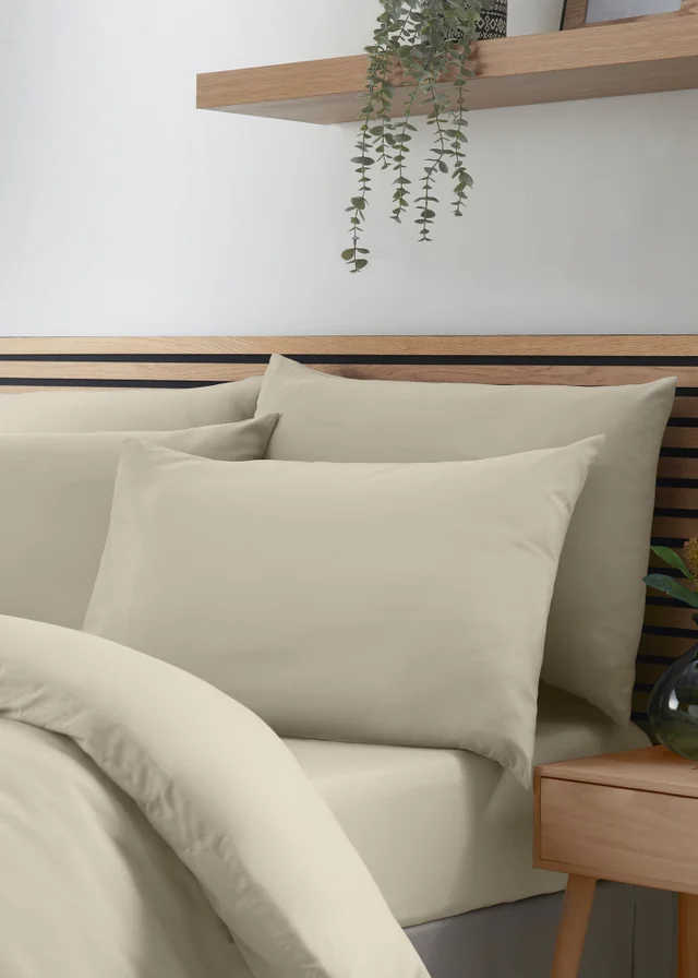 Catherine Lansfield Natural So Soft Non-Iron Duvet Cover Set