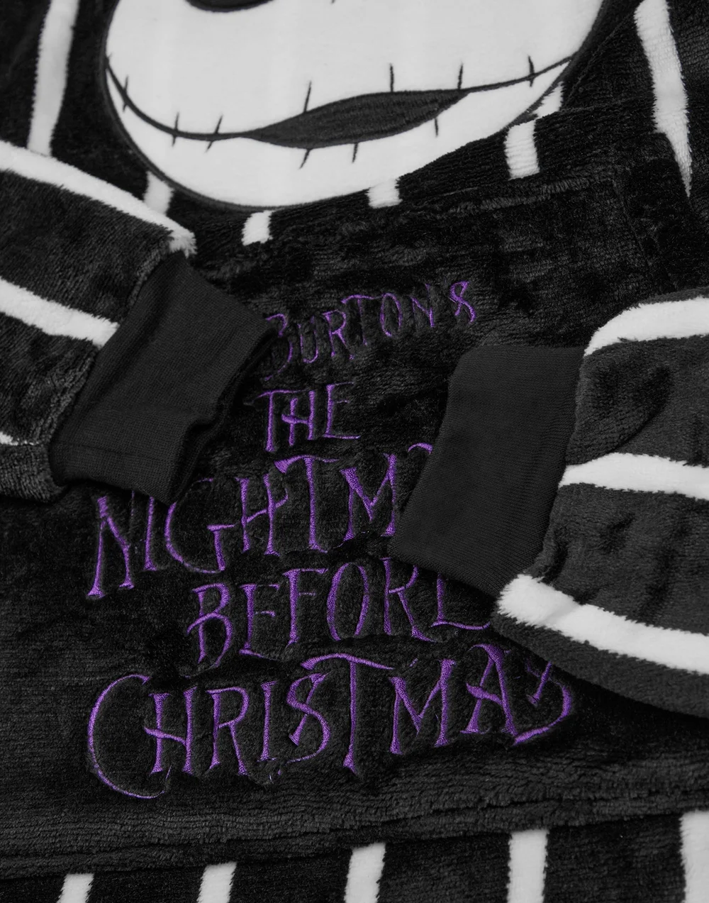 Vanilla Underground Disney The Nightmare Before Christmas Black Jack Skellington Blanket Hoodie - One Size Image 5