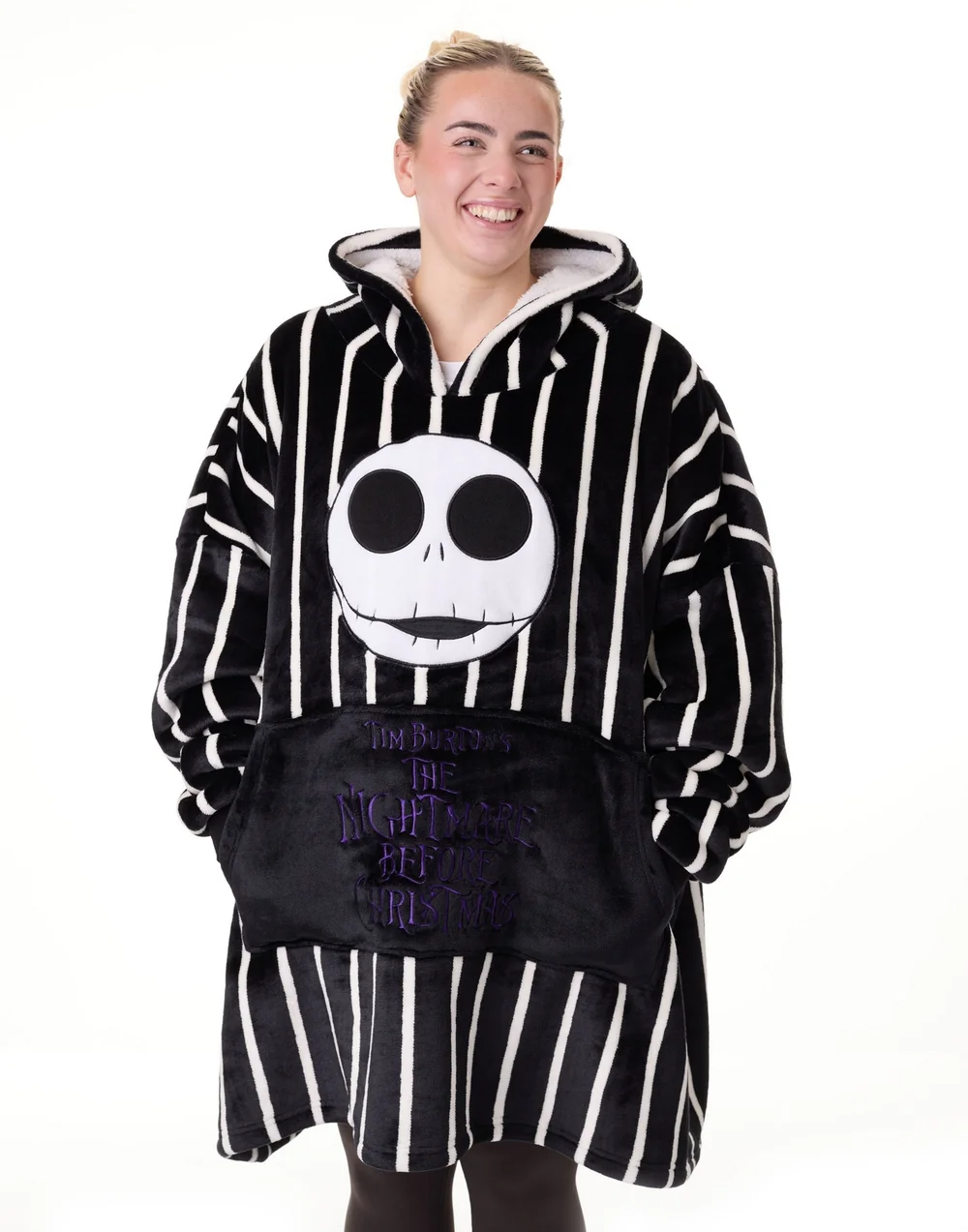 Vanilla Underground Disney The Nightmare Before Christmas Black Jack Skellington Blanket Hoodie - One Size Image 1