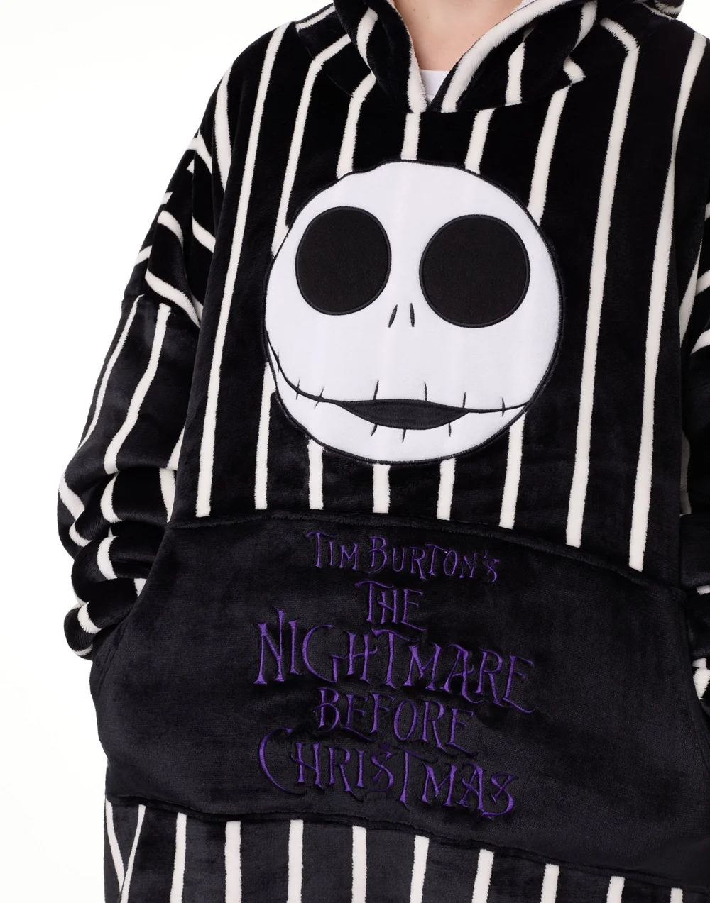 Vanilla Underground Disney The Nightmare Before Christmas Black Jack Skellington Blanket Hoodie - One Size Image 3