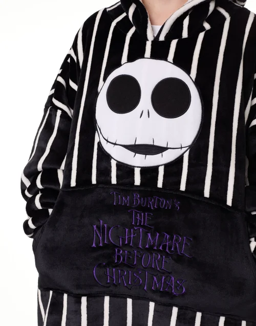 Vanilla Underground Disney The Nightmare Before Christmas Black Jack Skellington Blanket Hoodie - One Size Image 3