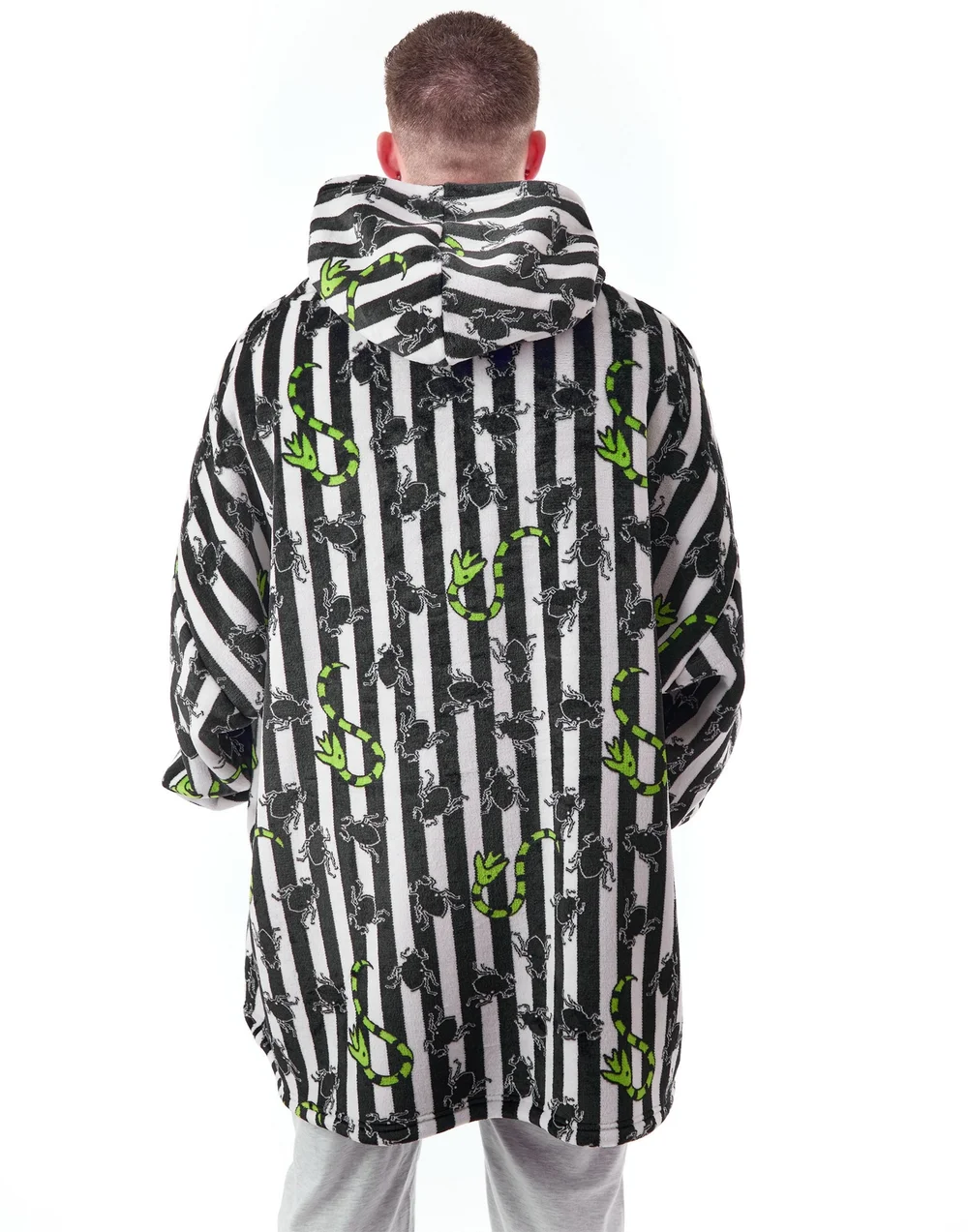 Beetlejuice Multicoloured Stripy Blanket Hoodie - One Size Image 2