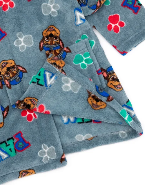 Vanilla Underground Paw Patrol Boys Blue Hooded Bathrobe (2 - 7 Years) - Age 2-3 Years Image 3