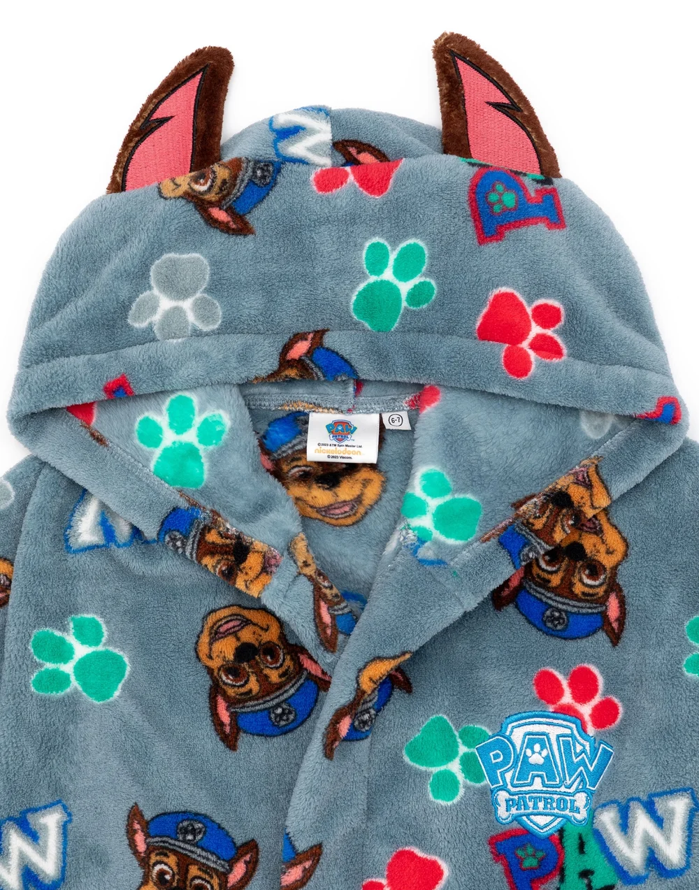 Vanilla Underground Paw Patrol Boys Blue Hooded Bathrobe (2 - 7 Years) - Age 2-3 Years Image 2