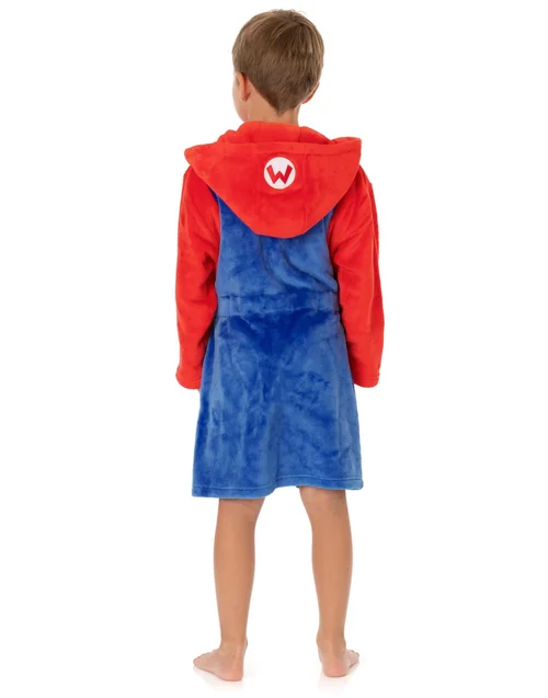Vanilla Underground Nintendo Super Mario Boys Blue Dress-Up Hooded Bathrobe (3 - 14 Years) - 098 Image 3