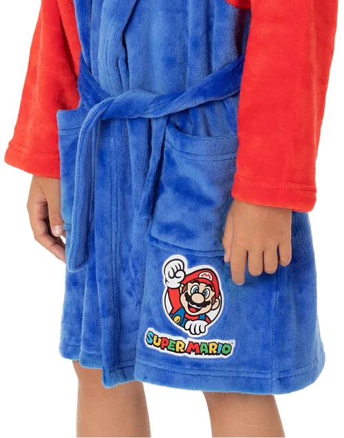 Vanilla Underground Nintendo Super Mario Boys Blue Dress-Up Hooded Bathrobe (3 - 14 Years) - 098 Image 4