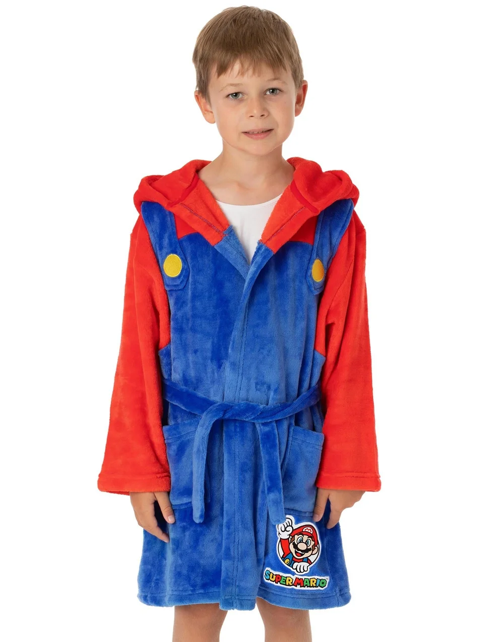 Vanilla Underground Nintendo Super Mario Boys Blue Dress-Up Hooded Bathrobe (3 - 14 Years) - Age 9-10 Years | Matalan Vanilla Underground Nintendo Super Mario Boys Blue Dress-Up Hooded Bathrobe (3 - 14 Years) - Age 9-10 Years | Matalan