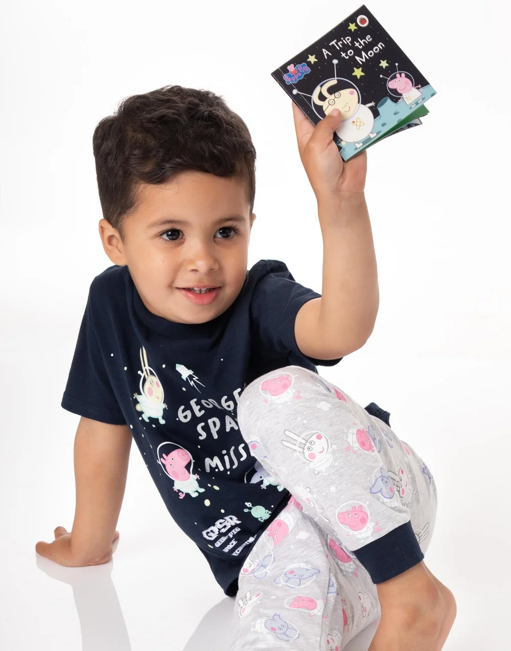 Peppa Pig Boys Blue George's Space Mission Print Pyjama Set (18 Months - 5 Years) - Age 2 - 3 Years Image 4