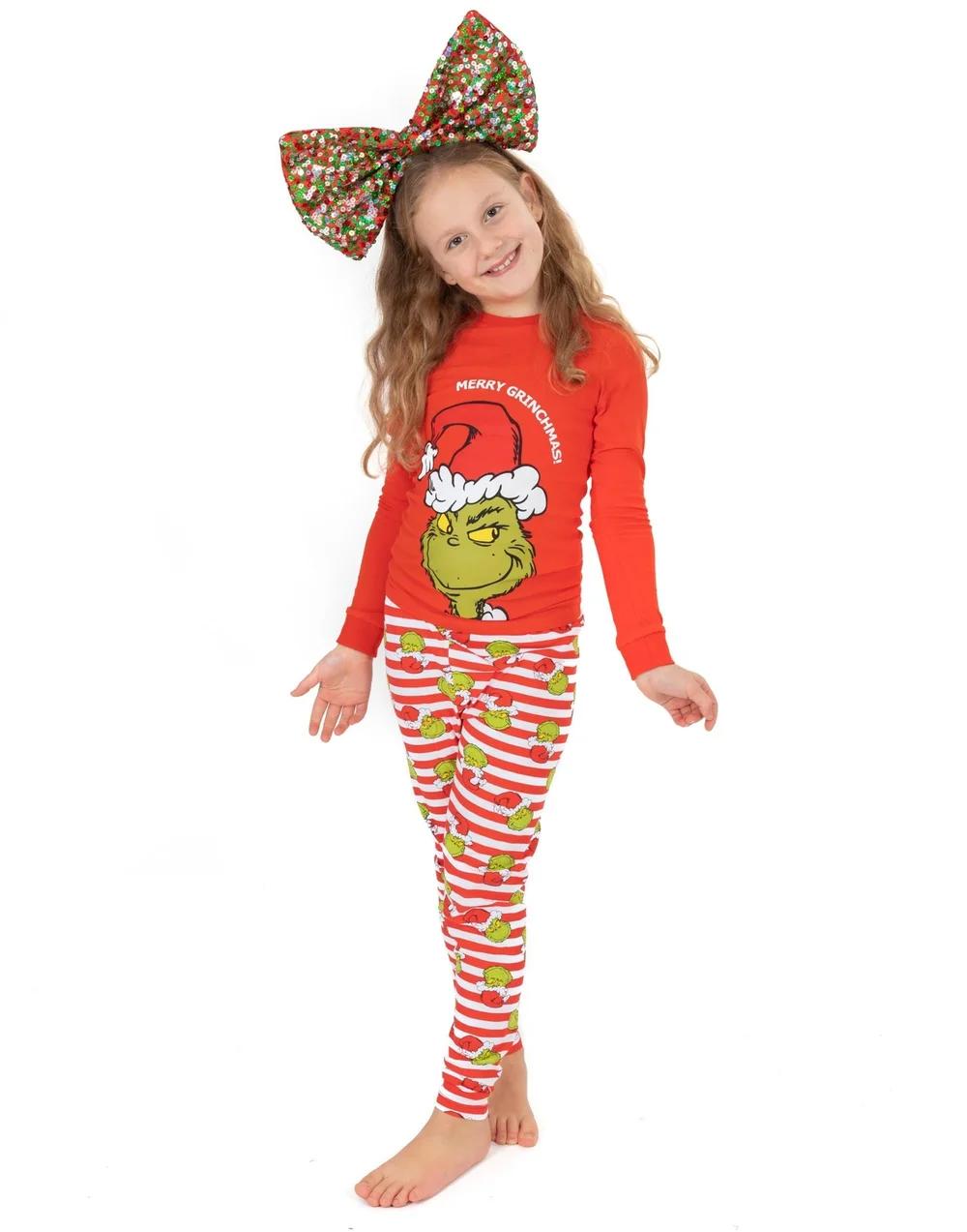 The Grinch Girls Red The Grinch Pyjama Set (2 - 10 Years) - Age 9-10 Years Image 1