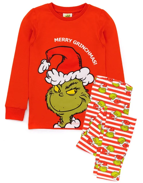 The Grinch Girls Red The Grinch Pyjama Set (2 - 10 Years) - Age 9-10 Years Image 3