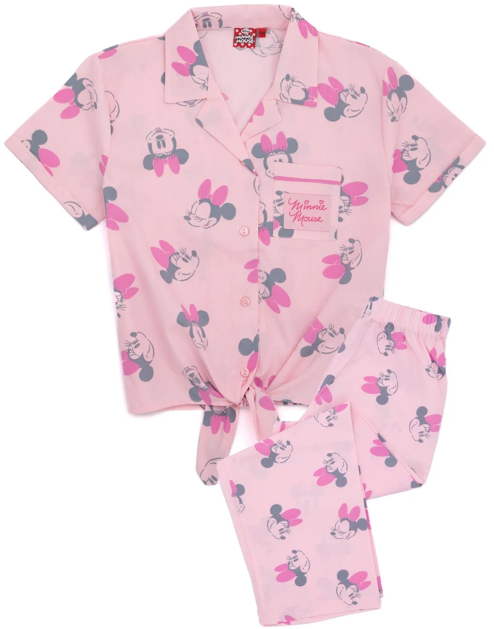 Vanilla Underground Disney Girls Pink Minnie Mouse Pyjama Set (7 - 13 Years) - Age 7-8 Years Image 1