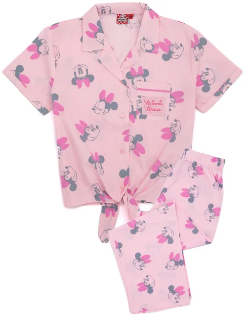 Vanilla Underground Disney Girls Pink Minnie Mouse Pyjama Set (7 - 13 Years) - Age 7-8 Years Image 1