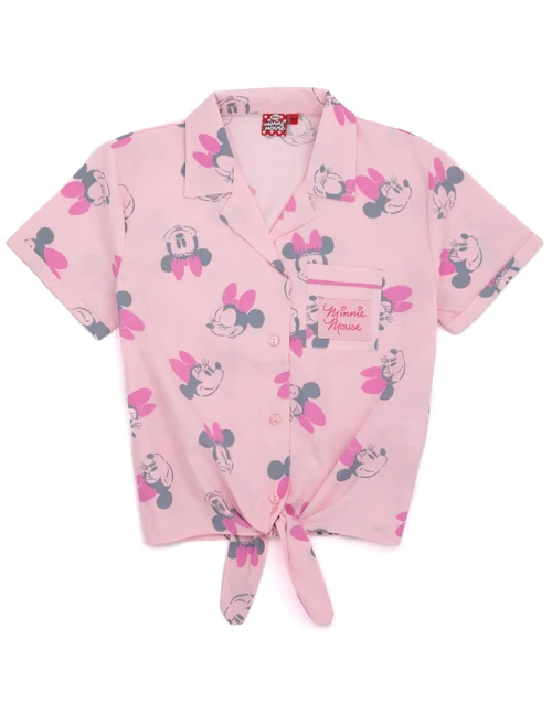 Vanilla Underground Disney Girls Pink Minnie Mouse Pyjama Set (7 - 13 Years) - Age 7-8 Years Image 2