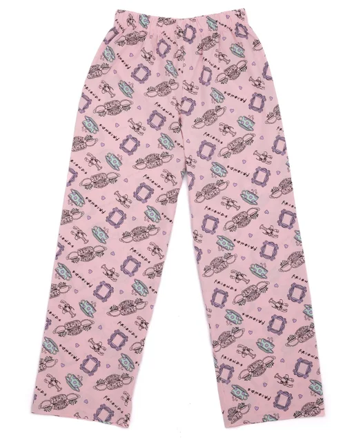 Vanilla Underground Friends Girls Pink Central Perk Logo Aop Pyjama Set (7 - 13 Years) - Age 7-8 Years Image 3
