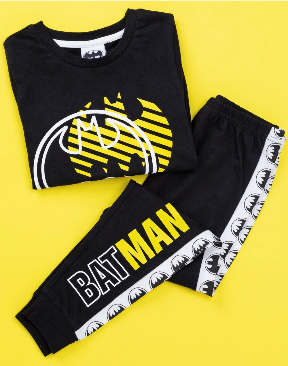 Vanilla Underground DC Comics Boys Black Stylised Batman Logo Pyjama Set (3 - 14 Years) - Age 5-6 Years Image 2