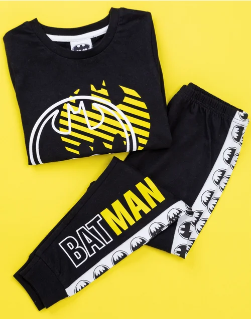 Vanilla Underground DC Comics Boys Black Stylised Batman Logo Pyjama Set (3 - 14 Years) - Age 5-6 Years Image 2