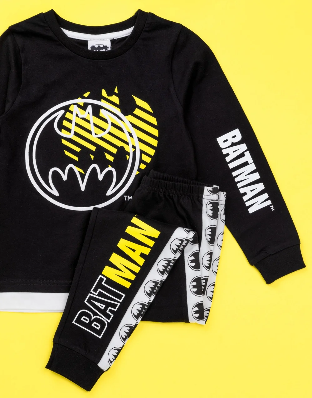 Vanilla Underground DC Comics Boys Black Stylised Batman Logo Pyjama Set (3 - 14 Years) - Age 5-6 Years Image 5