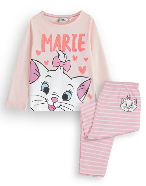 Vanilla Underground Disney Girls Pink Marie Long Sleeve Long Leg Pyjama Set (2 - 8 Years) - Age 2-3 Years Image 1