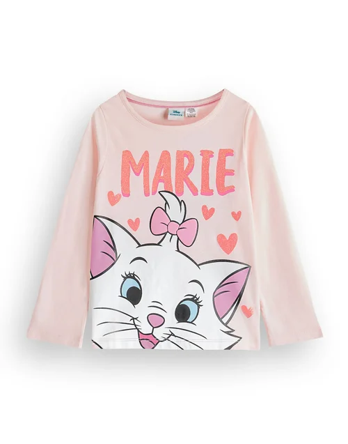 Vanilla Underground Disney Girls Pink Marie Long Sleeve Long Leg Pyjama Set (2 - 8 Years) - Age 2-3 Years Image 2