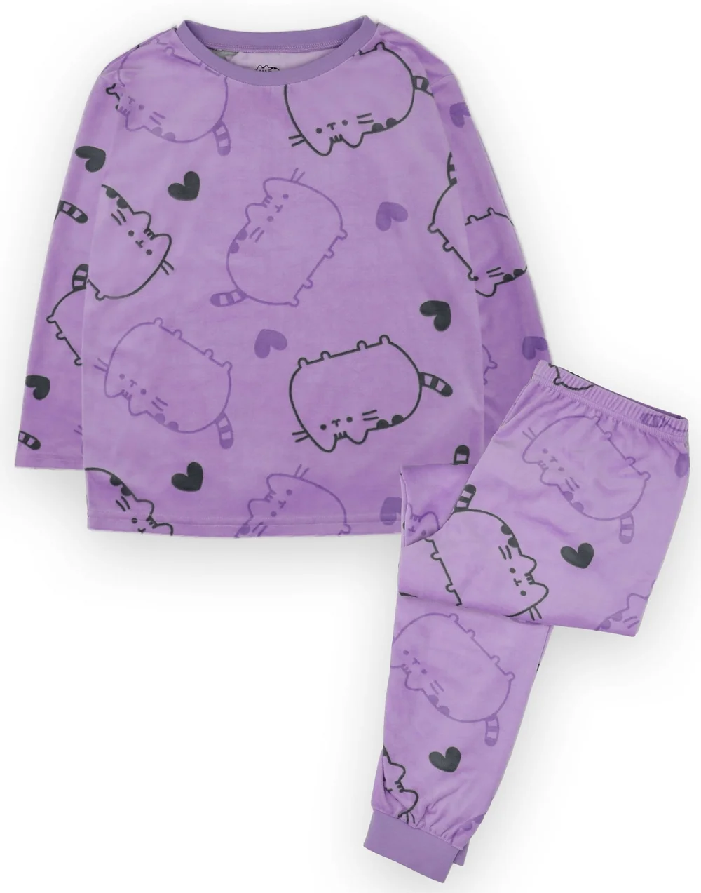 Vanilla Underground Pusheen Girls Purple All Over Print Pyjama Set (9 - 14 Years) - 098 Image 1