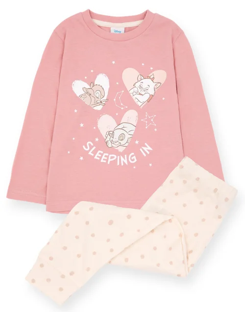 Disney Girls Pink Sleeping In Pyjama Set (1 - 8 Years) - Age 7-8 Years Image 1
