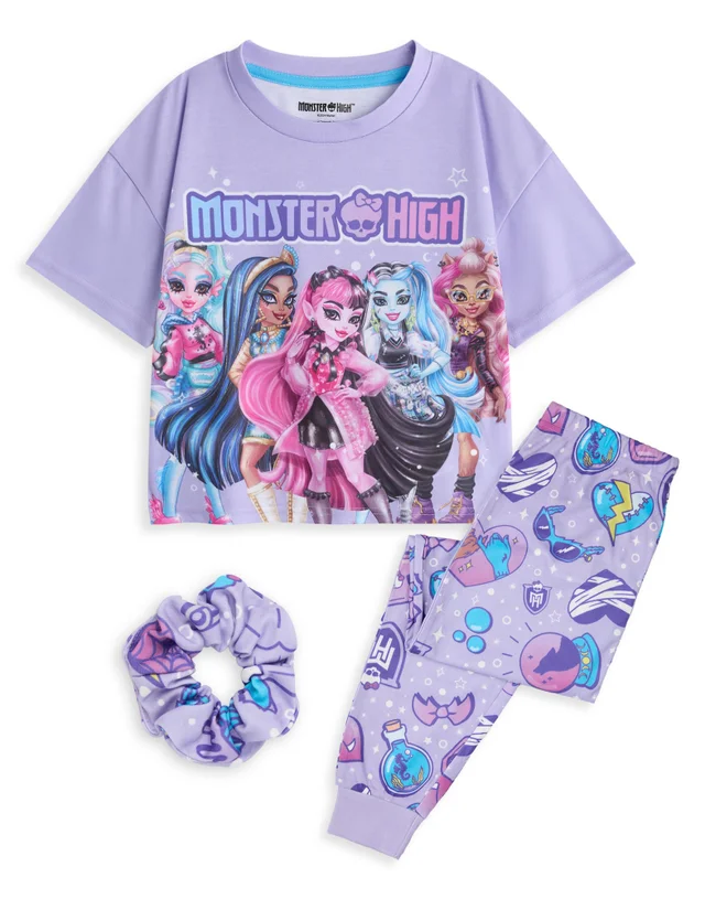Vanilla Underground Monster High Girls Purple Character Group Pyjama Set (4 - 14 Years)