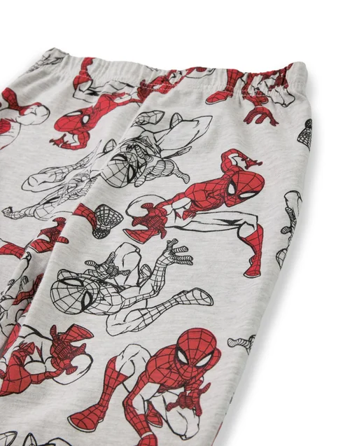 Vanilla Underground Marvel Boys Grey SpiderMan Long Sleeve Long Leg Pyjama Set (2 - 8 Years) - Age 6-7 Years Image 5