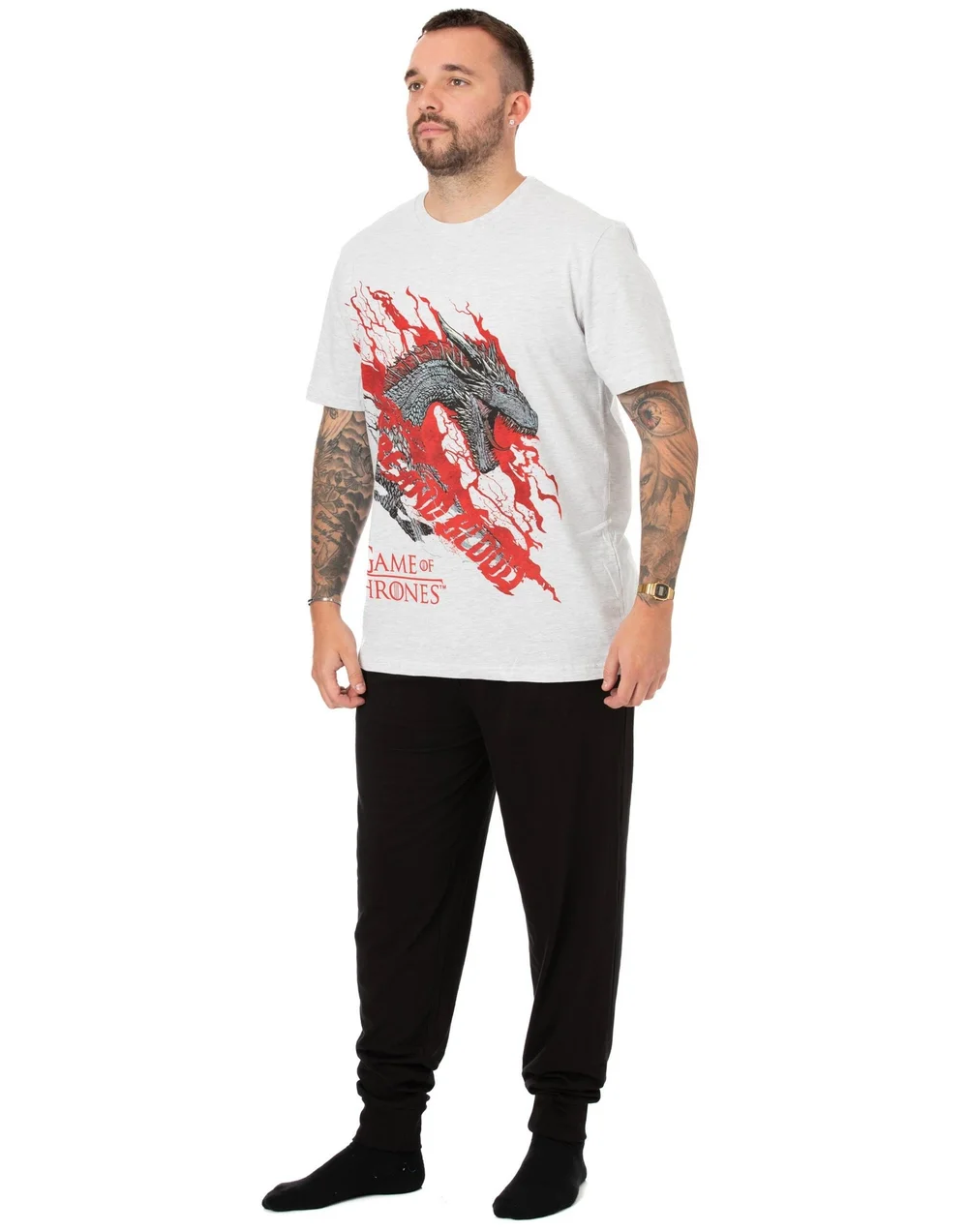 Game of Thrones White Dragon Graphic Pyjama Set - Small Image 2