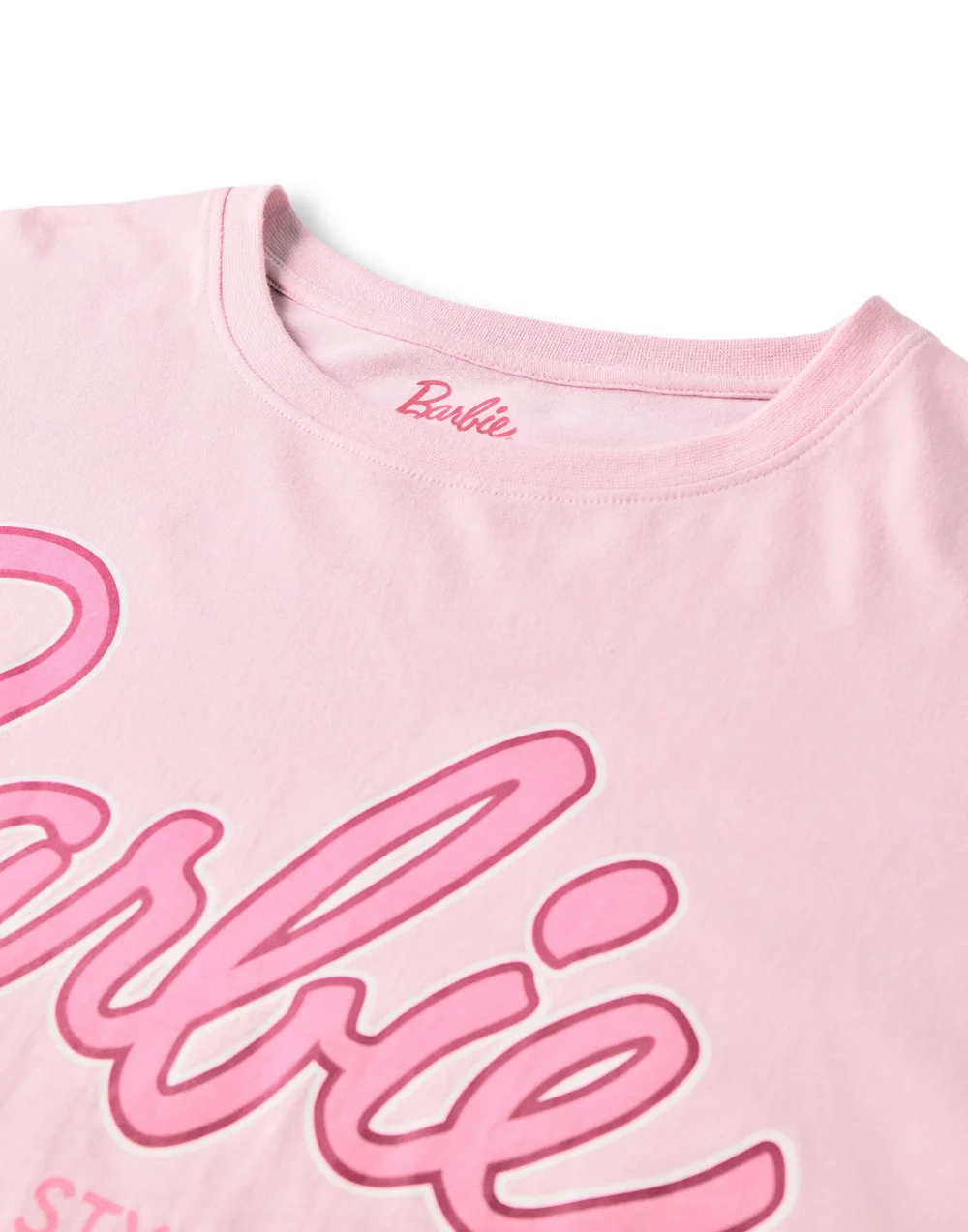 Vanilla Underground Barbie Womens Pink Logo All Over Print Pyjama Set - Large Image 4