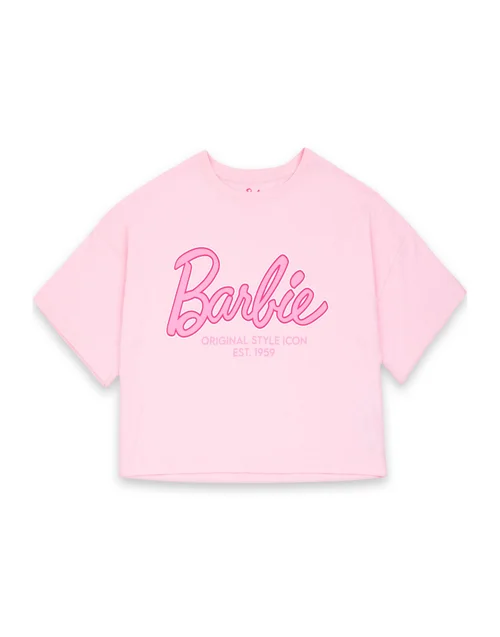 Vanilla Underground Barbie Womens Pink Logo All Over Print Pyjama Set - Large Image 3