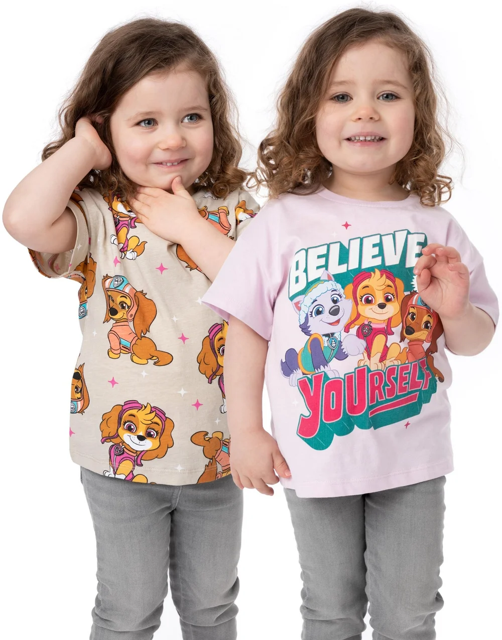 Vanilla Underground Paw Patrol Girls Multicoloured Believe In Yourself 2 Pack T-Shirts (2 - 7 Years) - 2-3 Yrs Image 1