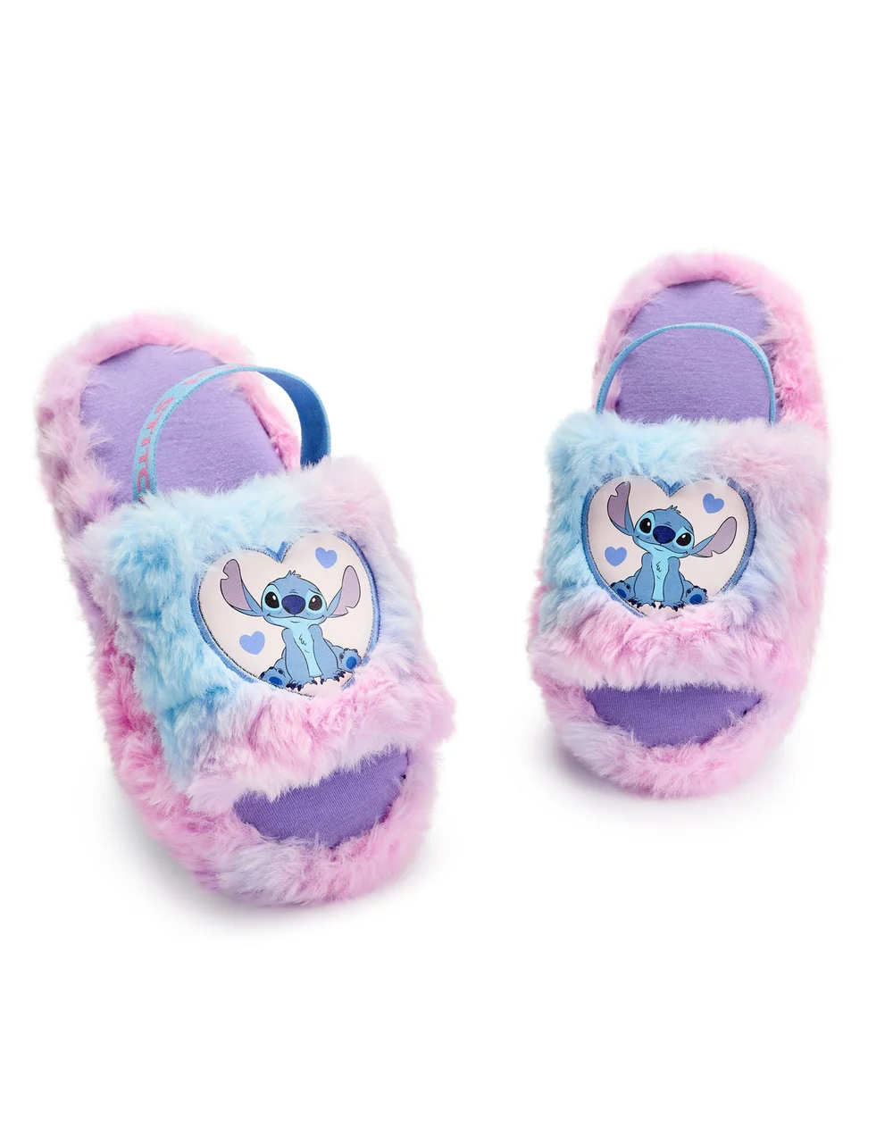 Disney Multicoloured Fluffy Ombre Stitch Character Slider Slippers (12 Younger - 5 Older) - 1 Infants Image 1