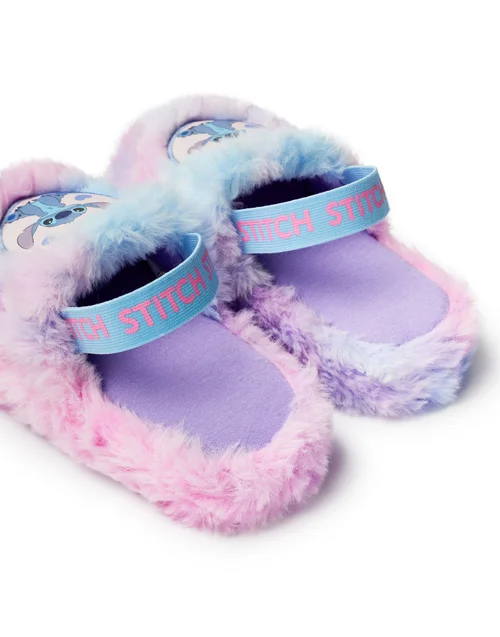 Disney Multicoloured Fluffy Ombre Stitch Character Slider Slippers (12 Younger - 5 Older) - 1 Infants Image 5