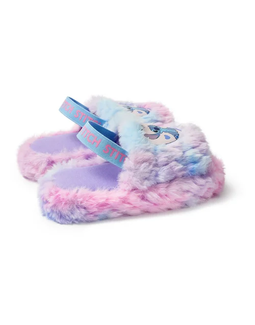 Disney Multicoloured Fluffy Ombre Stitch Character Slider Slippers (12 Younger - 5 Older) - 1 Infants Image 2