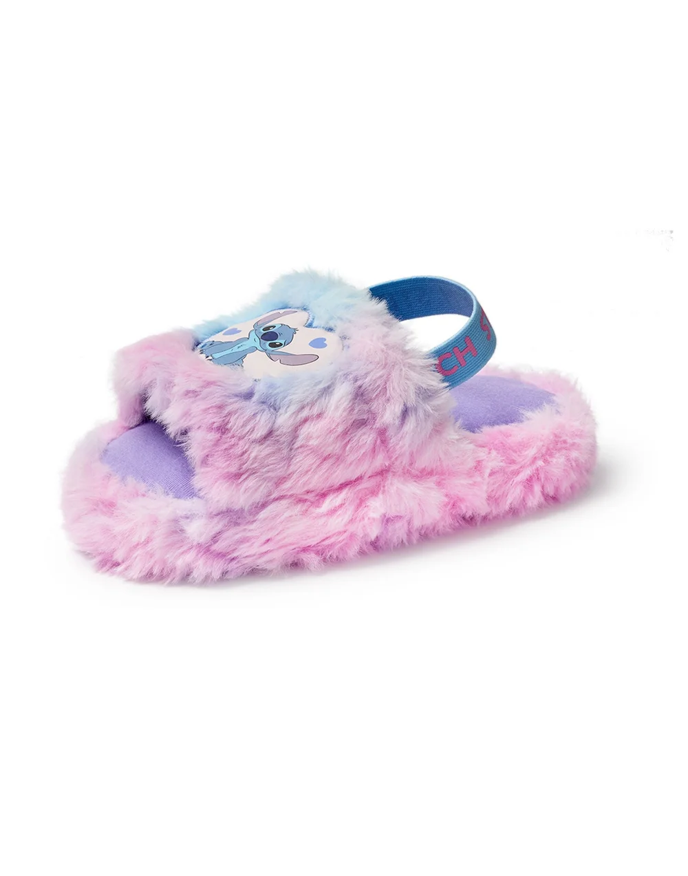 Disney Multicoloured Fluffy Ombre Stitch Character Slider Slippers (12 Younger - 5 Older) - 1 Infants Image 3