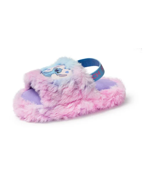 Disney Multicoloured Fluffy Ombre Stitch Character Slider Slippers (12 Younger - 5 Older) - 1 Infants Image 3