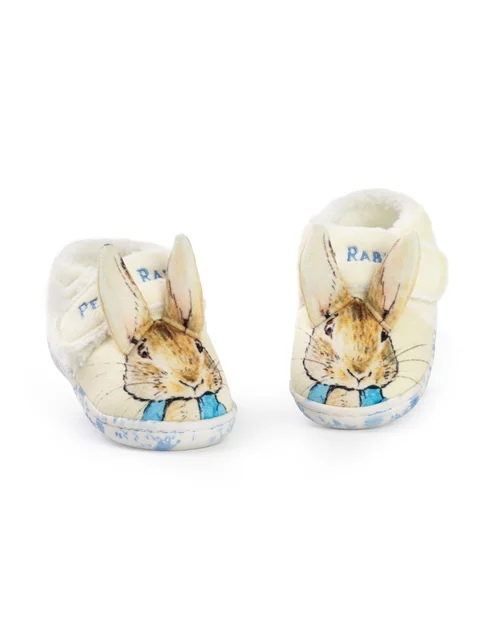 Vanilla Underground Peter Rabbit Character Face Kids Hook & Loop Loafer Slippers (4 - 10 Younger) - 4 Infants Image 1