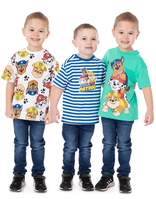 Vanilla Underground Paw Patrol Boys Multicoloured Character Pack of 3 T-Shirts (2 - 7 Years) - 2-3 Yrs Image 1