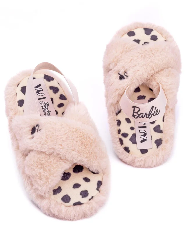 Vanilla Underground Barbie Girls Pink Barbie Logo Slider Slippers (7 Younger - 2 Older)