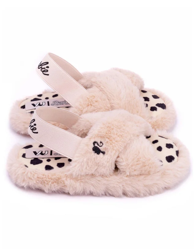 Vanilla Underground Barbie Girls Pink Barbie Logo Slider Slippers (7 Younger - 2 Older)