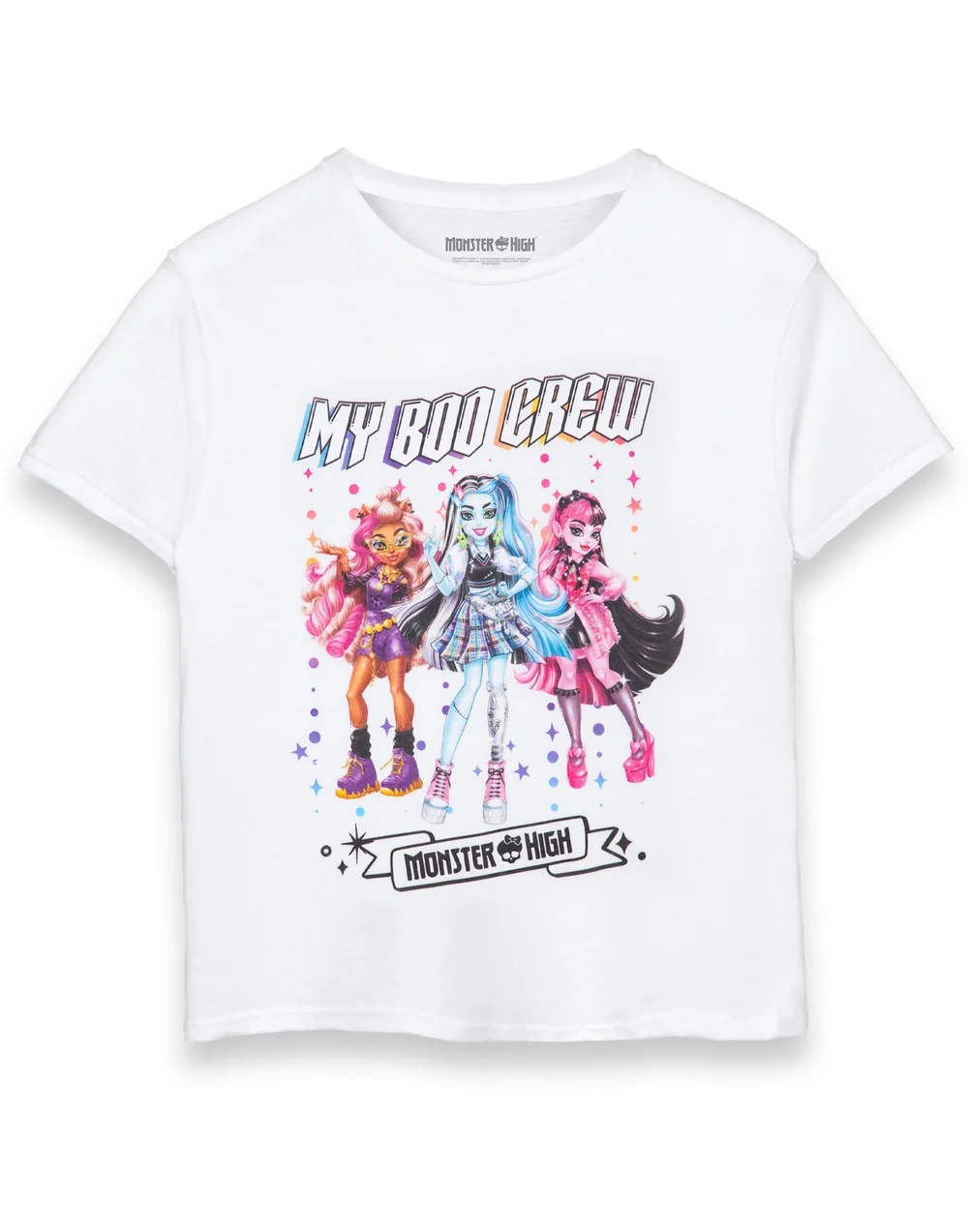 Vanilla Underground Monster High Girls White Boo Crew Short Sleeved T-Shirt (3 - 14 Years) - 5-6 Yrs Image 1