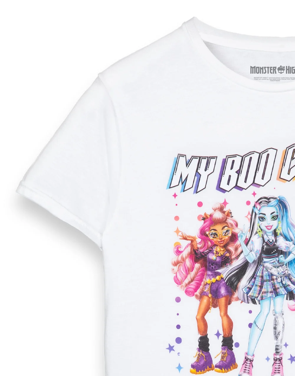 Vanilla Underground Monster High Girls White Boo Crew Short Sleeved T-Shirt (3 - 14 Years) - 5-6 Yrs Image 5