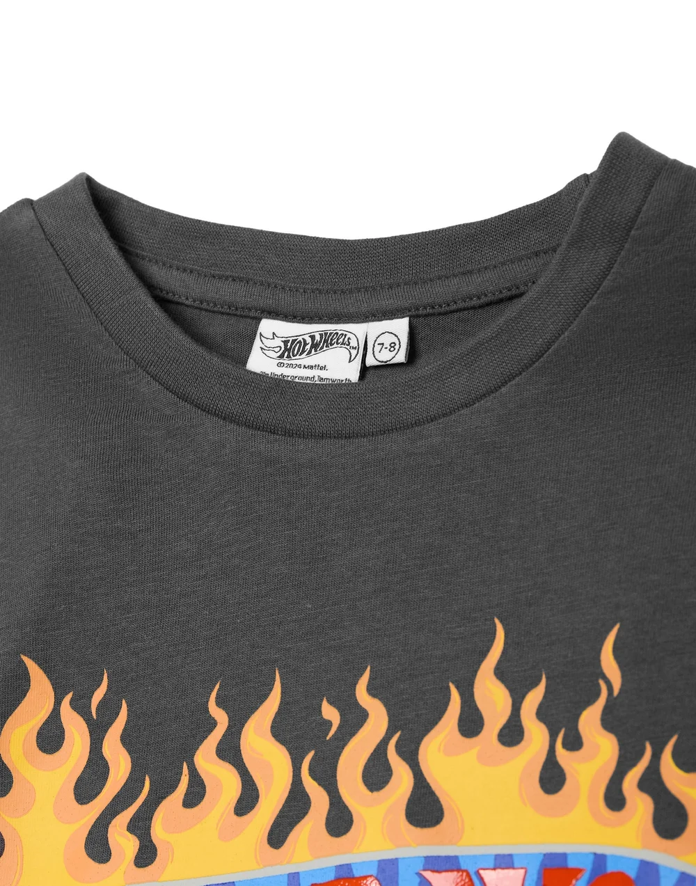 Vanilla Underground Hot Wheels Boys Grey Flame Logo Long Sleeved T-Shirt (3 - 12 Years) - 7-8 Yrs Image 3