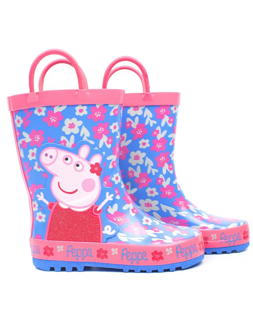 Vanilla Underground Peppa Pig Girls Blue Peppa Pig Wellington Boots with Handles (4 - 10 Younger) - 4 Infants Image 1