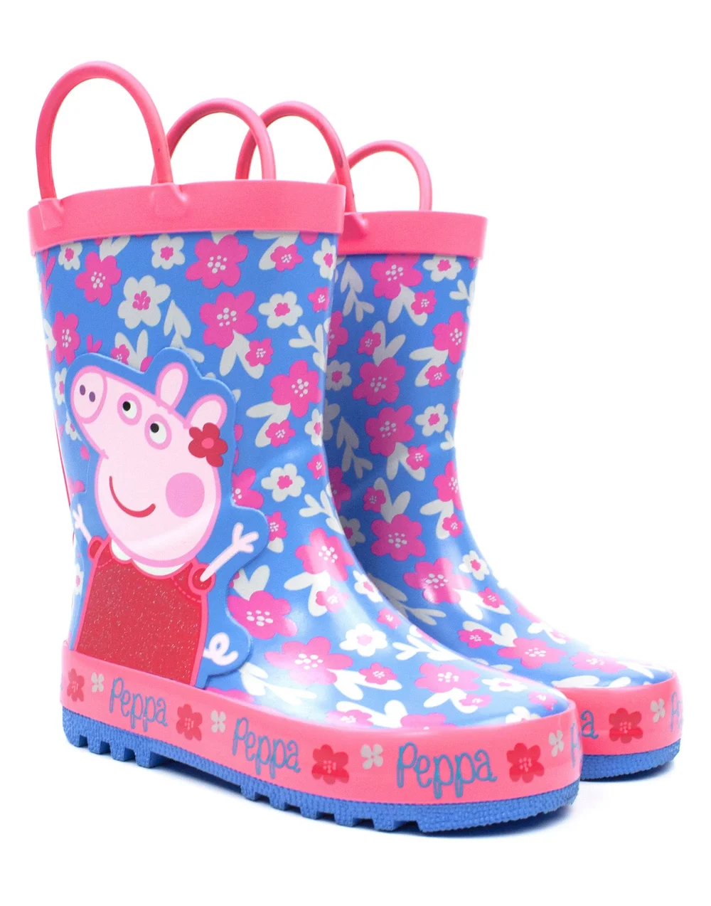Vanilla Underground Peppa Pig Girls Blue Peppa Pig Wellington Boots with Handles (4 - 10 Younger) - 4 Infants Image 4