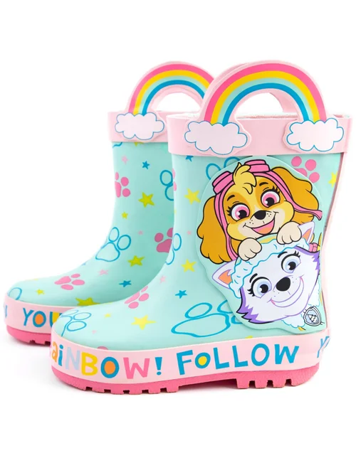Vanilla Underground Paw Patrol Girls Multicoloured Skye & Everest Wellies (6 - 12 Younger) - 11 Infants Image 2