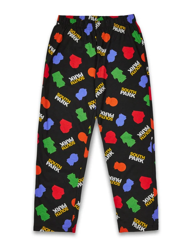 South Park Black All Over Print Bottoms Pyjama Set