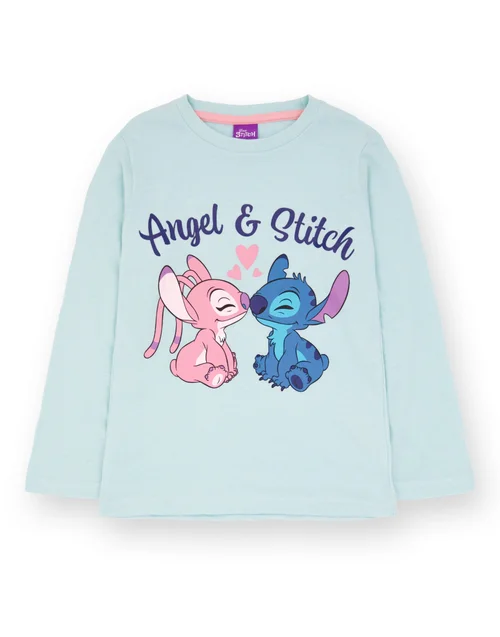 Disney Girls Blue Angel & Stitch Pyjama Set (1 - 8 Years) - Age 7-8 Years Image 3