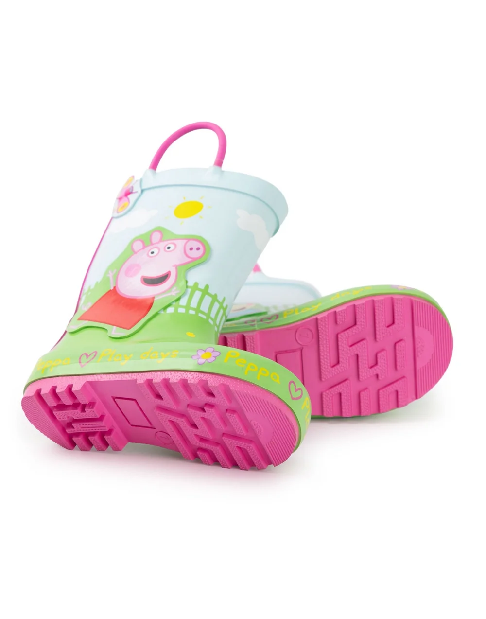 Vanilla Underground Peppa Pig Kids Multicoloured Play Days Wellington Boots with Handles (4 - 10 Younger) - 4 Infants Image 4